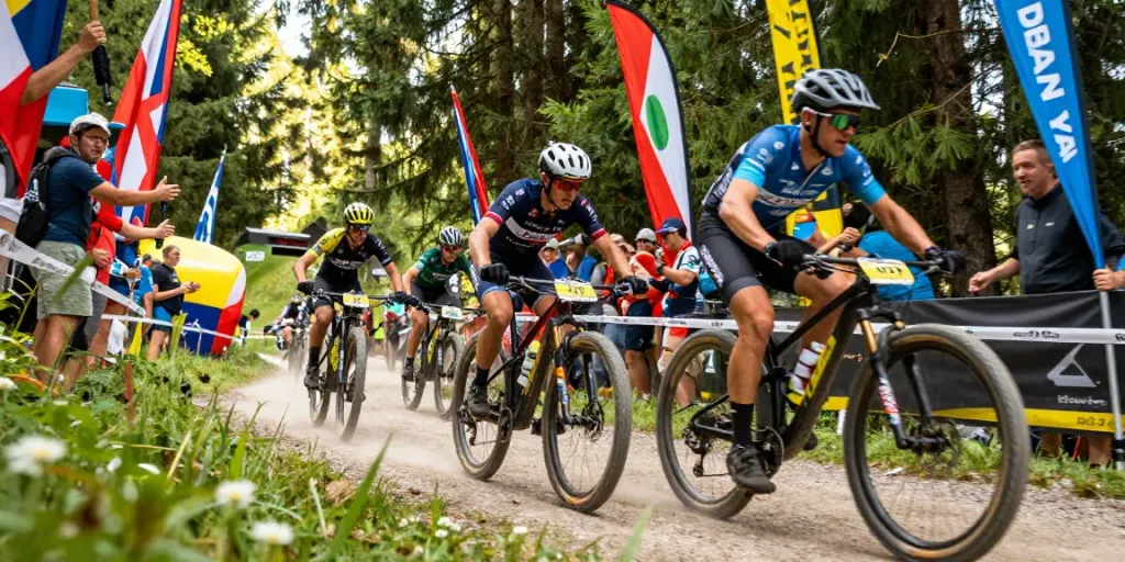 News ciclismo covering the exciting atmosphere of the MTB championships in Val di Sole.