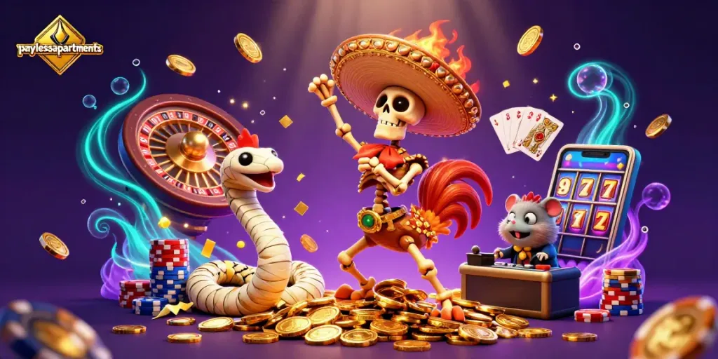 Engage with thrilling gambling action at paylessapartments featuring amazing characters and vibrant casino elements.