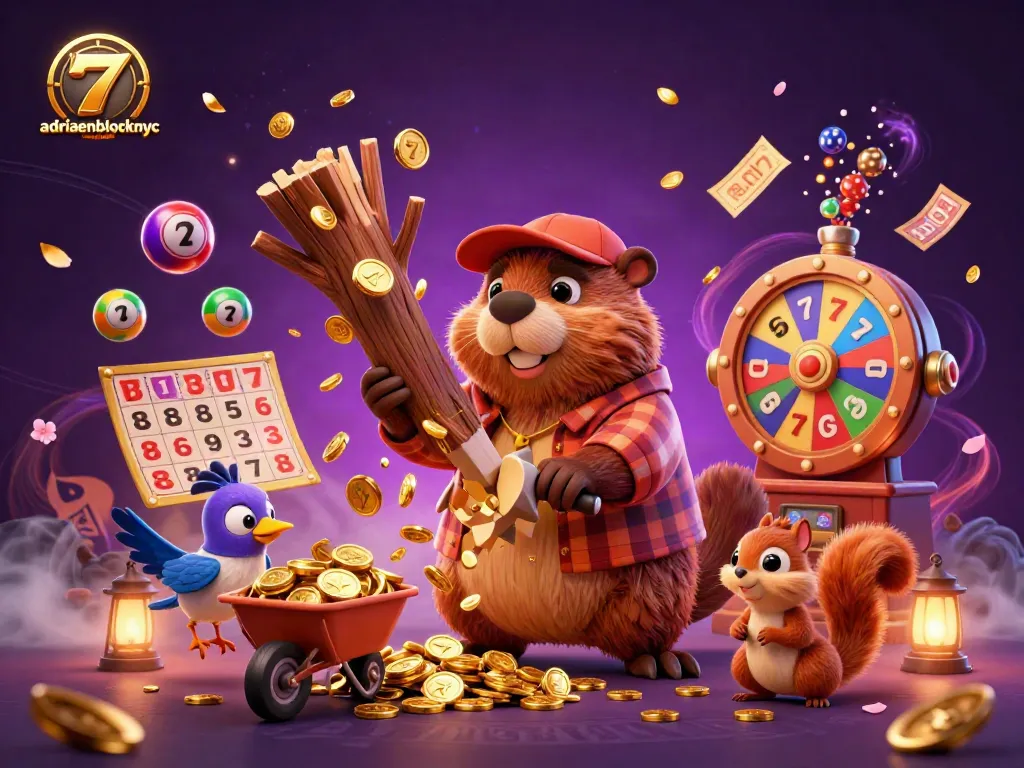 Engage with exciting casino gaming dynamics featuring adriaenblocknyc in a vibrant scene showcasing gold coins and lottery elements.